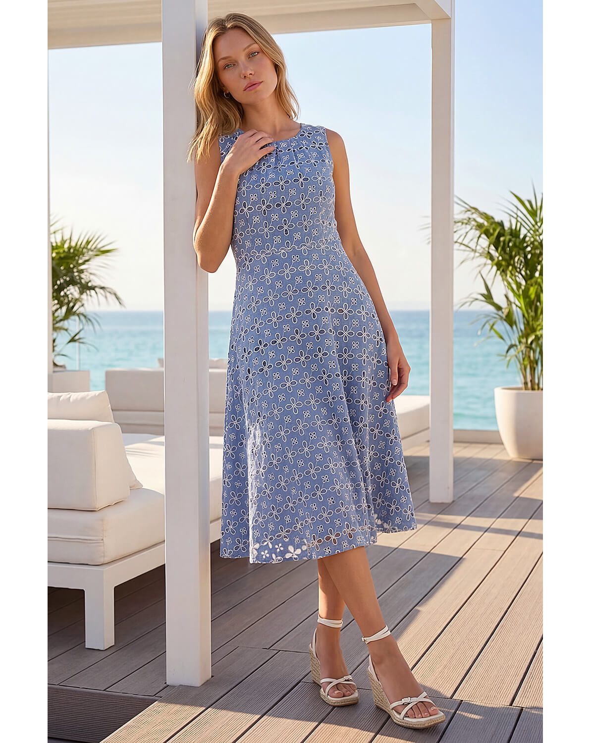 New In - Roman Embroidered Midi Dress