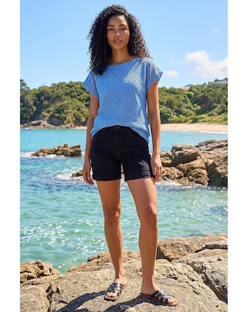 Roman Lace Overlay Stretch Top