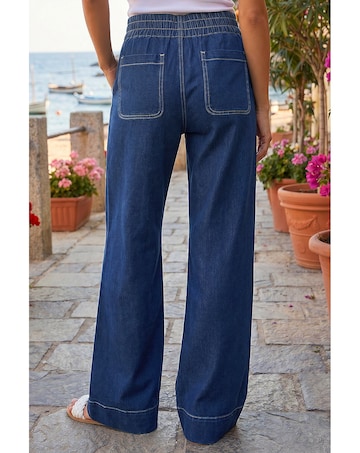 Roman Cotton Stretch Wide Leg Jean