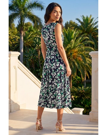 Roman Floral Twist Front Dress