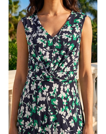 Roman Floral Twist Front Dress