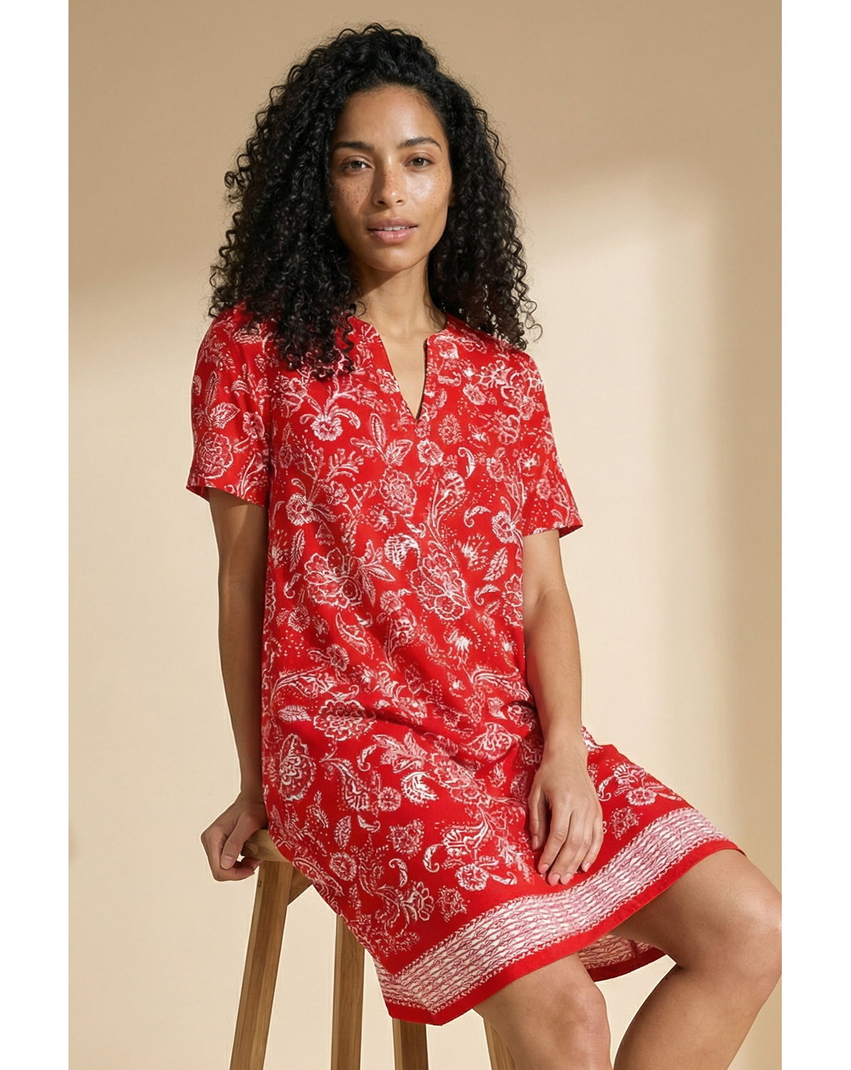 New In - Roman Paisley Linen Blend Shift Dress
