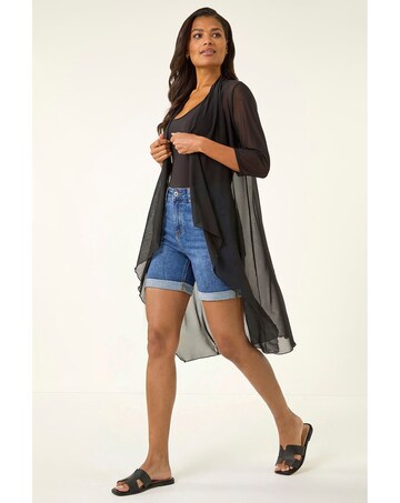 Roman 3/4 Sleeve Mesh Longline KimoFALSE