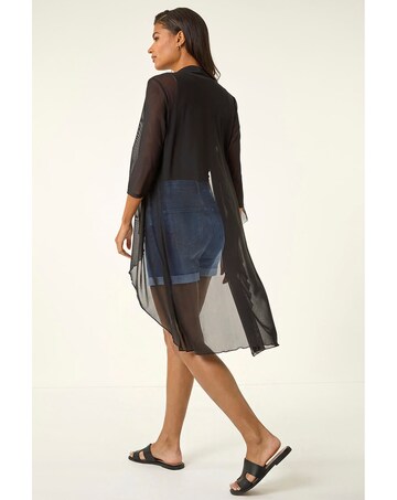 Roman 3/4 Sleeve Mesh Longline KimoFALSE