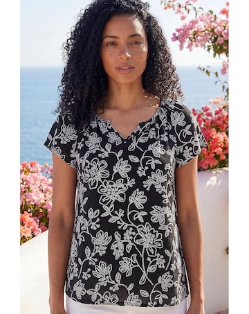 Roman Textured Print V-Neck Vest Top