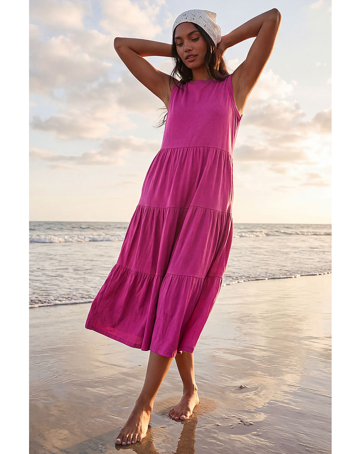 New In - Roman Tiered Midi Smock Dress