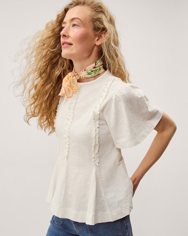 Monsoon Ria Ruffle Jersey T-Shirt