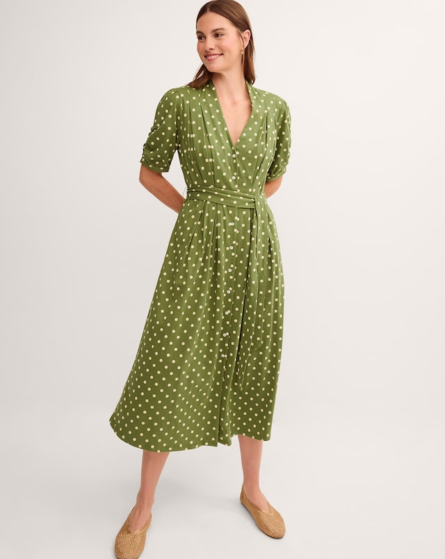 Monsoon Kasey Polka Dot Midi Dress
