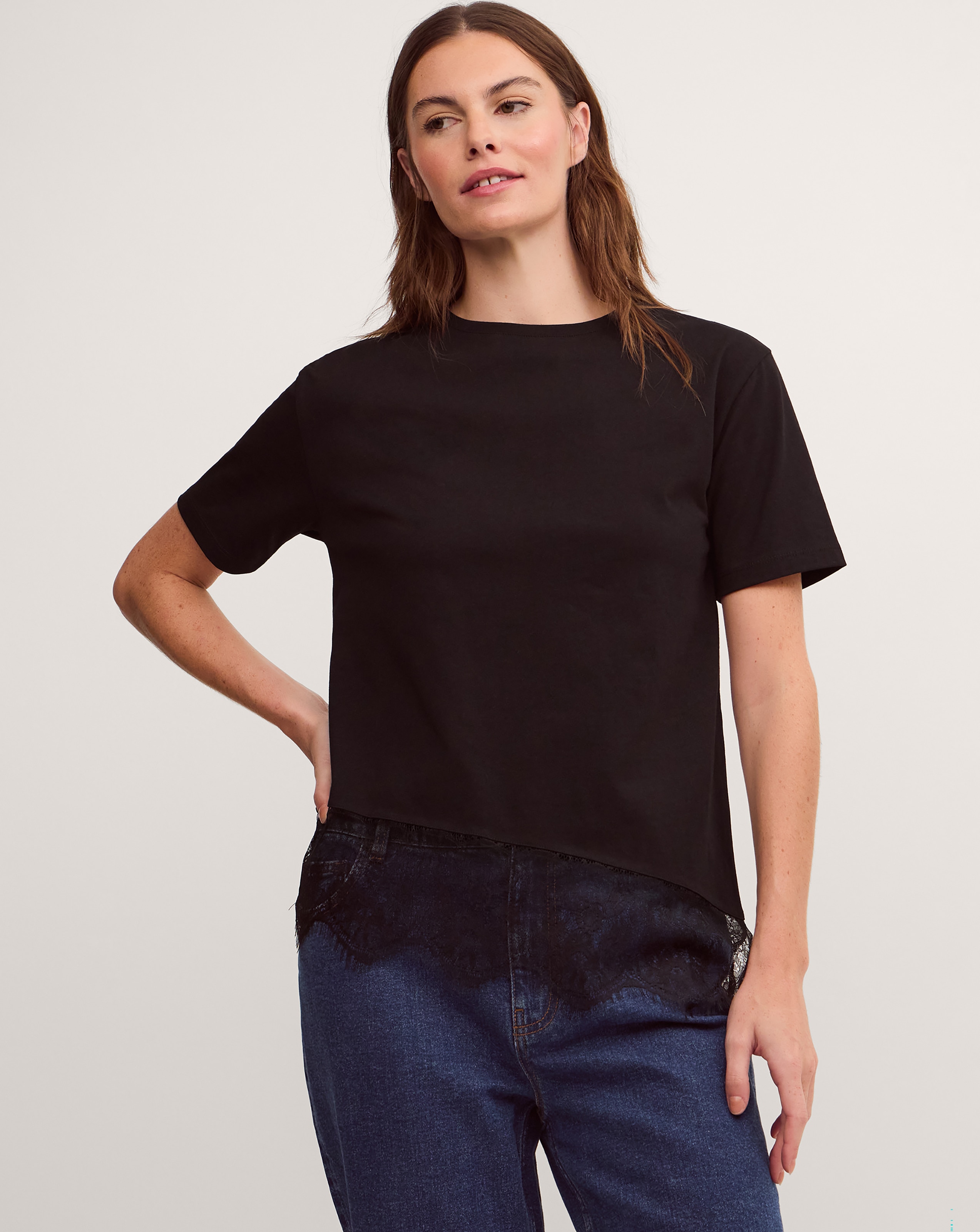 New In - Monsoon Lola Lace Trim Jersey T-Shirt