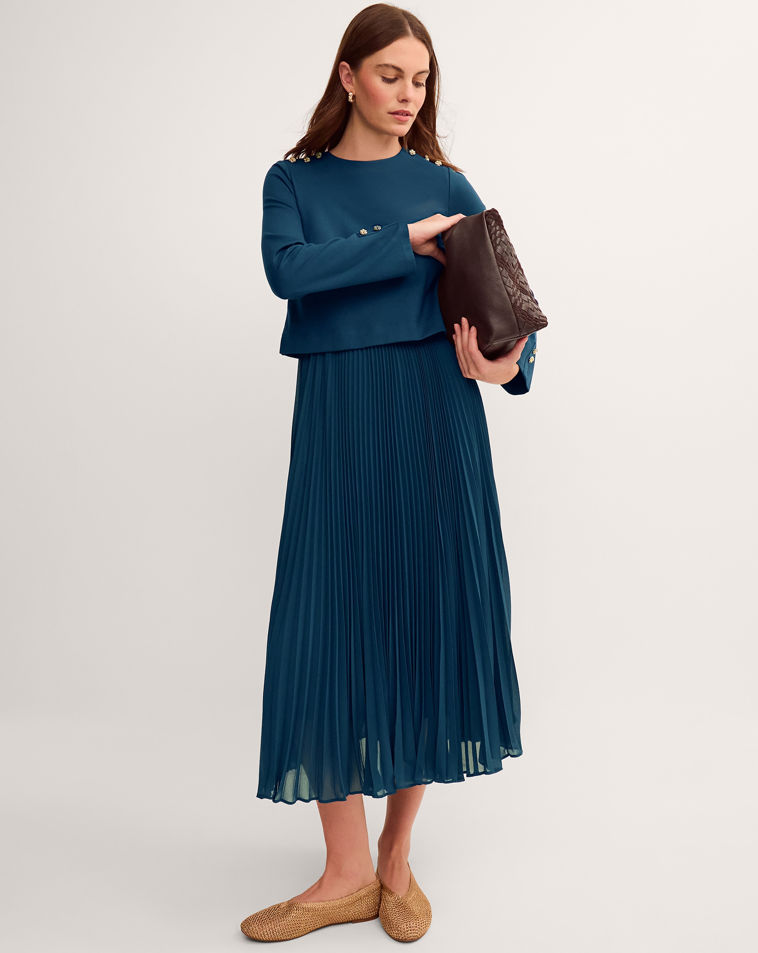 New In - Monsoon Penny Long Sleeve Midi Dress