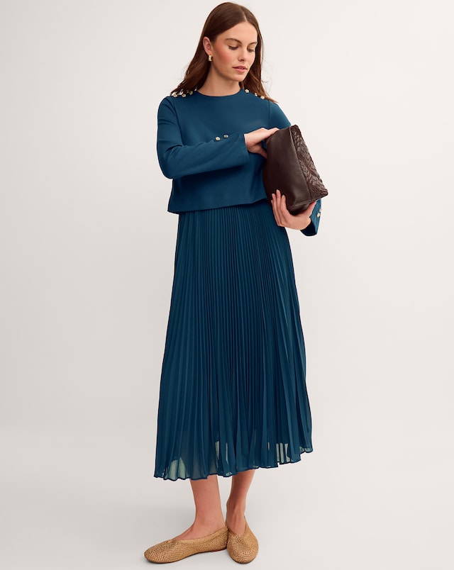 Monsoon Penny Long Sleeve Midi Dress