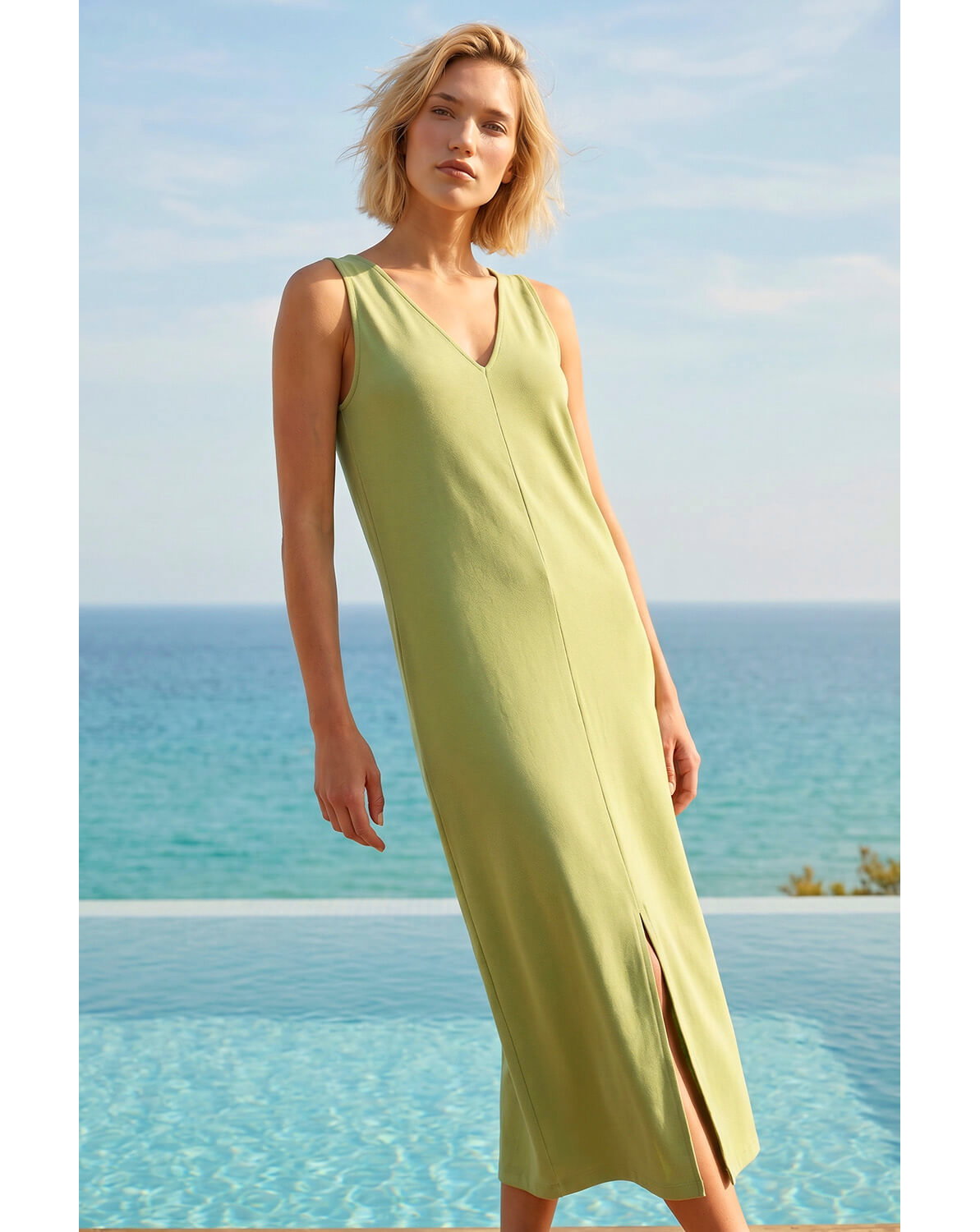 New In - Roman Soft Pique Stretch Midi Dress