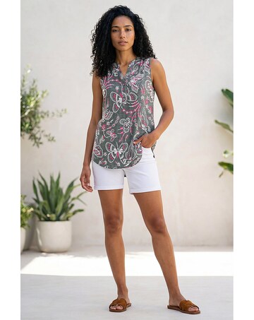 Roman Textured Print Vest Top