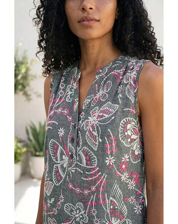 Roman Textured Print Vest Top