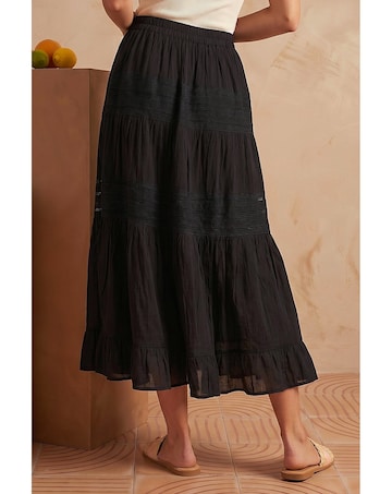 Roman Lace A-Line Midi Skirt