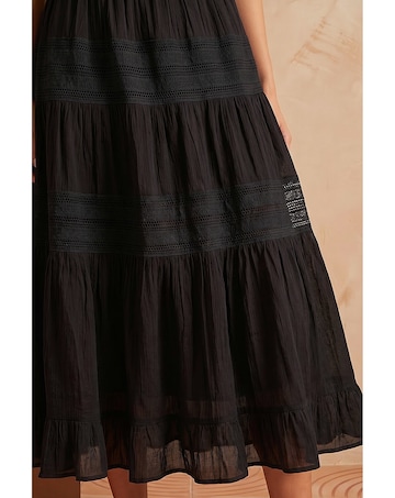 Roman Lace A-Line Midi Skirt