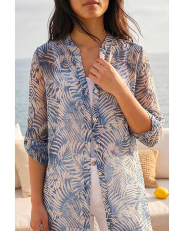 Roman Petite Leaf Print Longline Shirt