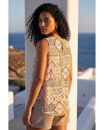 Roman Patchwork Geometric Vest Top