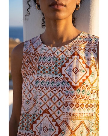 Roman Patchwork Geometric Vest Top