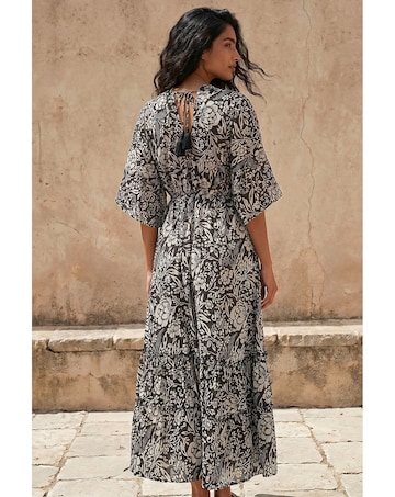 Roman Boho Floral V-Neck Maxi Dress