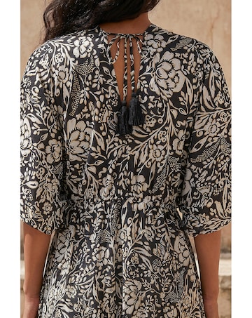 Roman Boho Floral V-Neck Maxi Dress
