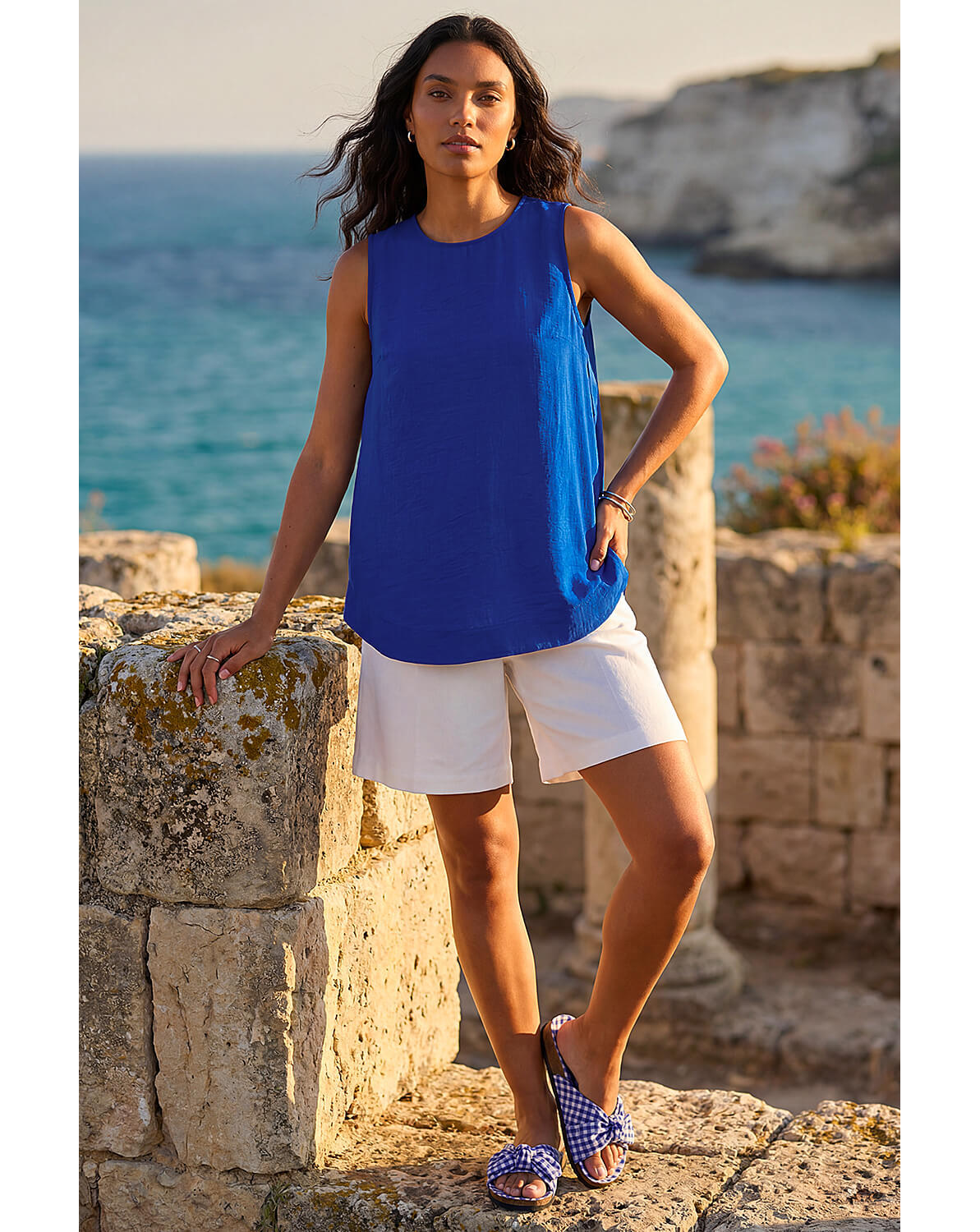 New In - Roman Curved Hem Vest Top