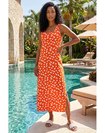 Roman Lemon Print Midi Dress
