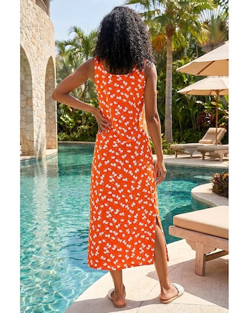 Roman Lemon Print Midi Dress