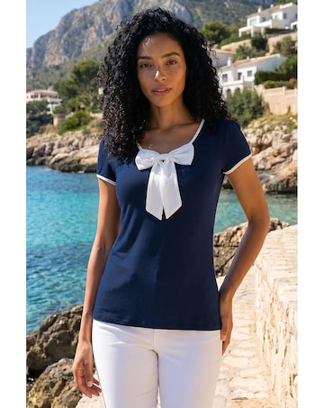 Roman Bow Front Stretch Top