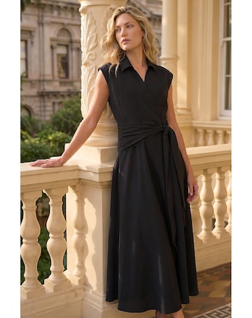 Roman Fit and Flare Tie Dress