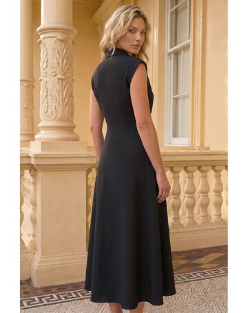 Roman Fit and Flare Tie Dress