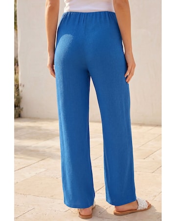 Roman Petite Wide Leg Textured Trouser