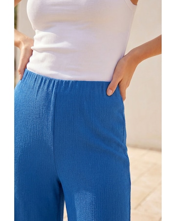 Roman Petite Wide Leg Textured Trouser