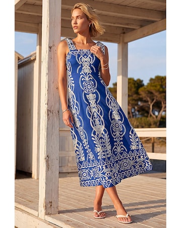 Roman Abstract Midi Dress