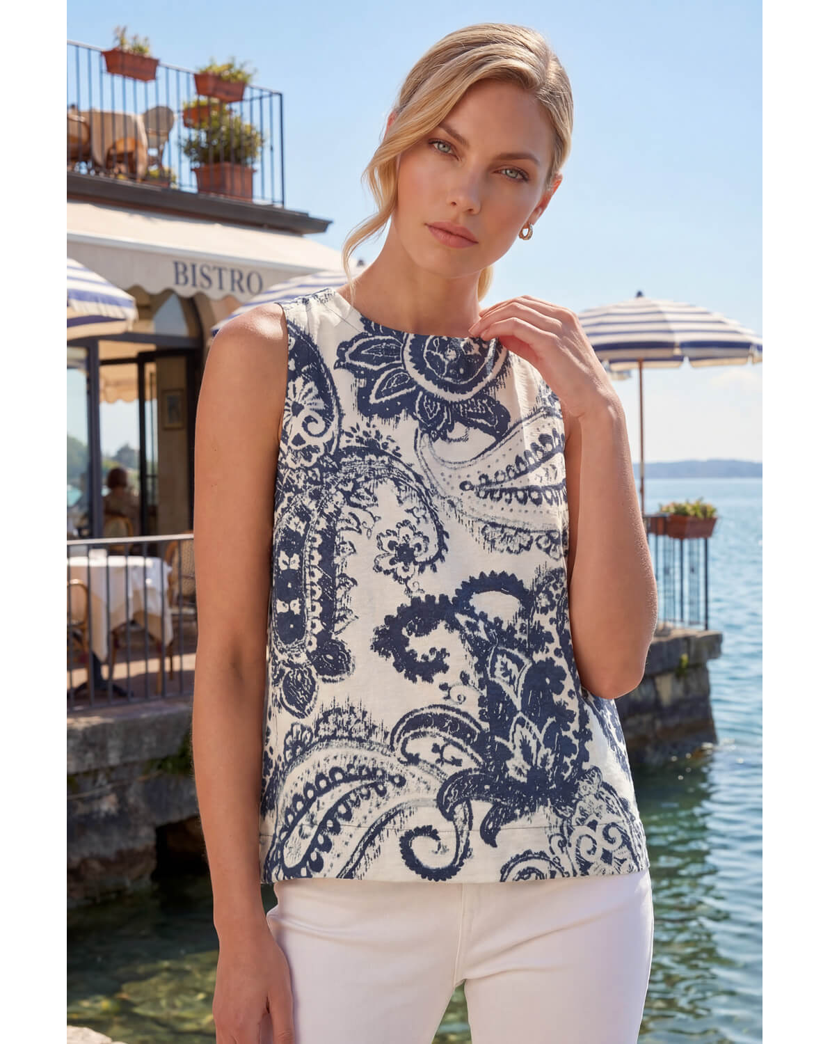 New In - Roman Paisley Print Shell Top