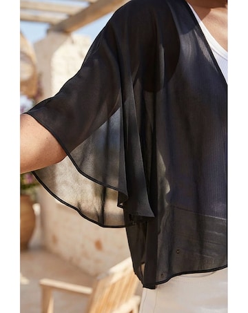 Roman Chiffon Cape Cropped Bolero