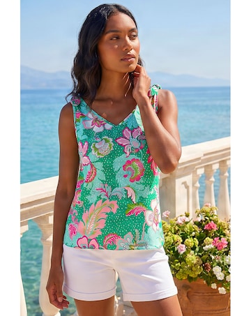 Roman Floral Spot Printed Vest Top