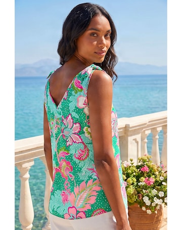 Roman Floral Spot Printed Vest Top