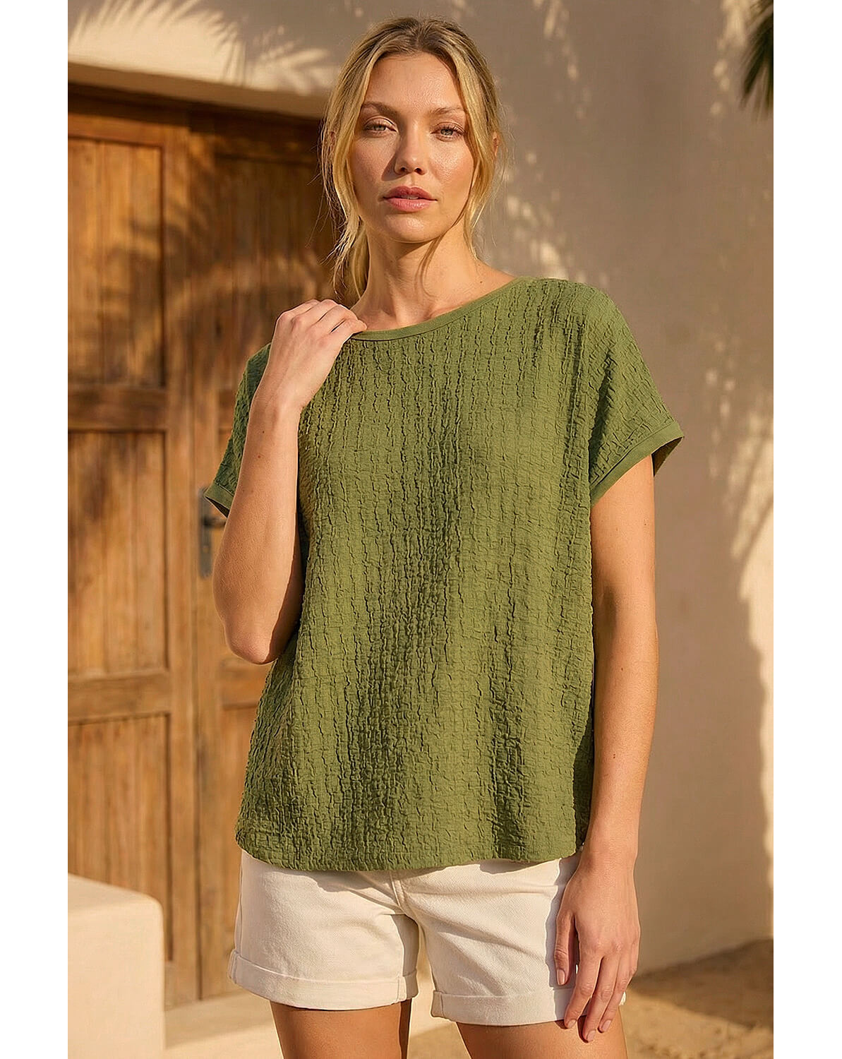 New In - Roman Textured Stretch Tunic Top