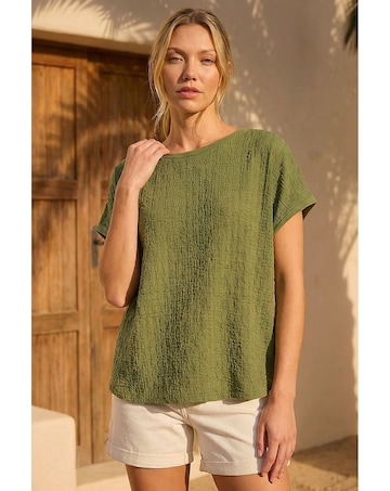 Roman Textured Stretch Tunic Top