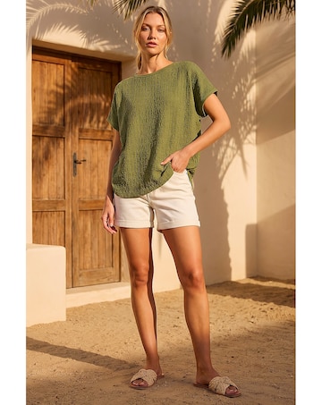 Roman Textured Stretch Tunic Top