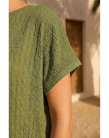 Roman Textured Stretch Tunic Top