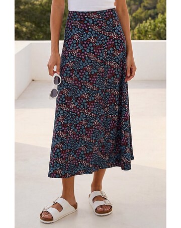 Roman Leopard Print A-Line Midi Skirt