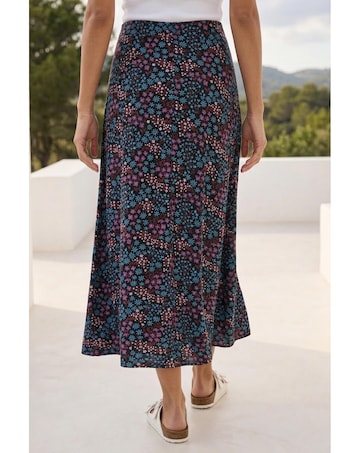 Roman Leopard Print A-Line Midi Skirt