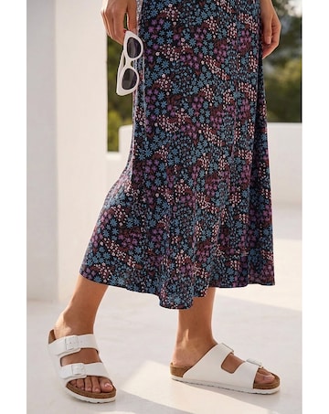 Roman Leopard Print A-Line Midi Skirt
