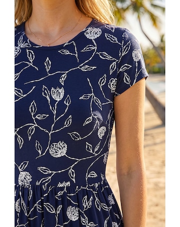 Roman Floral Print Midi Stretch Dress