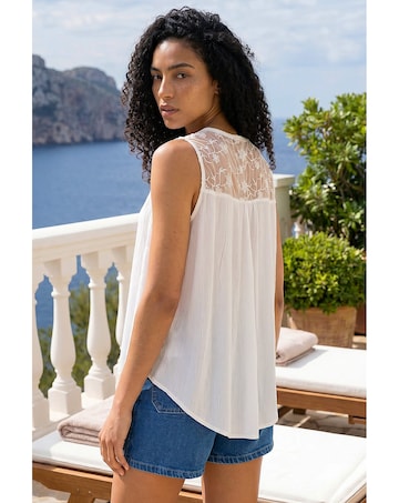Roman Cotton Lace Yoke Vest