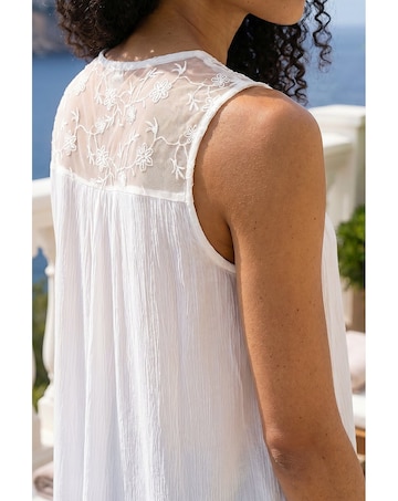 Roman Cotton Lace Yoke Vest