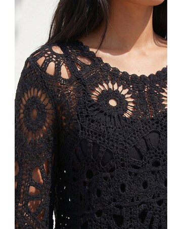 Roman Petite Crochet Flare Sleeve Top