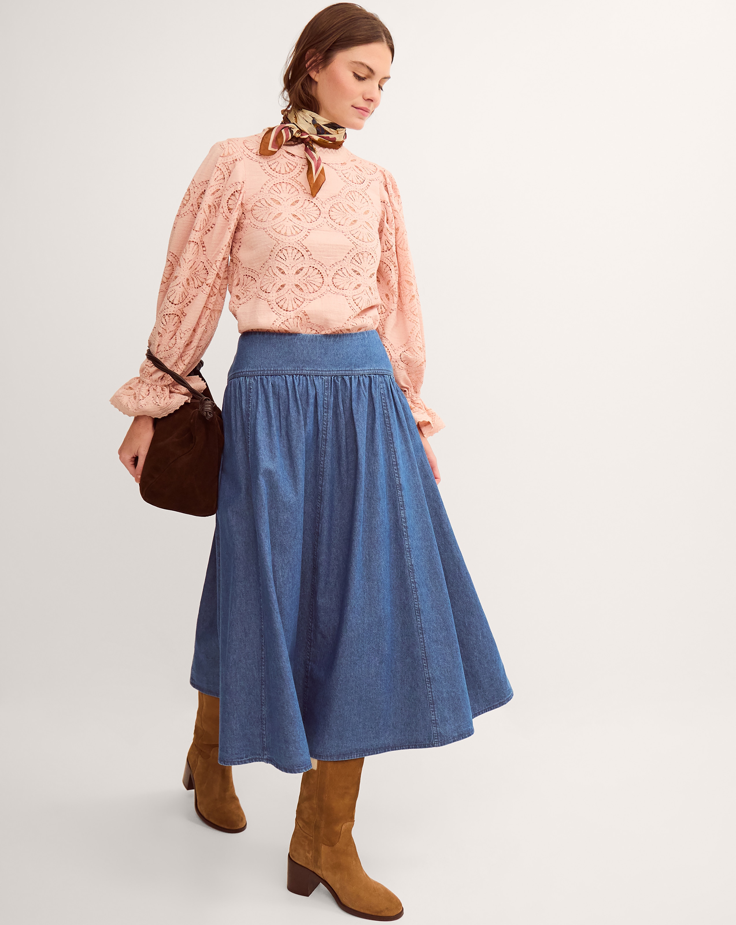 New In - Monsoon Paloma Denim Midi Skirt